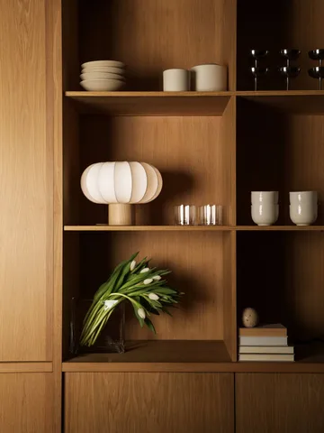Lunari table lamp - White-Natural ash, Ø32x24 cm - Watt & Veke