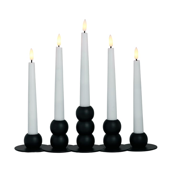 Lykke combinable candle sticks incl. 5 pcs LED-light - Black - Watt & Veke