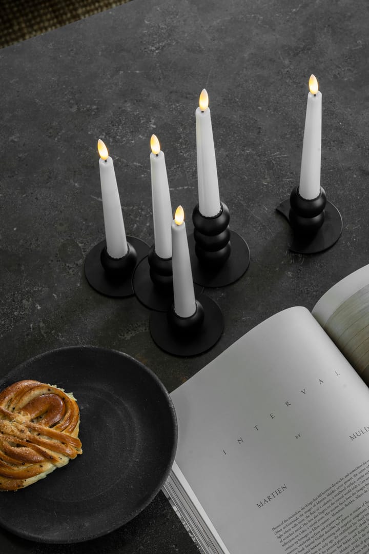 Lykke combinable candle sticks incl. 5 pcs LED-light - Black - Watt & Veke