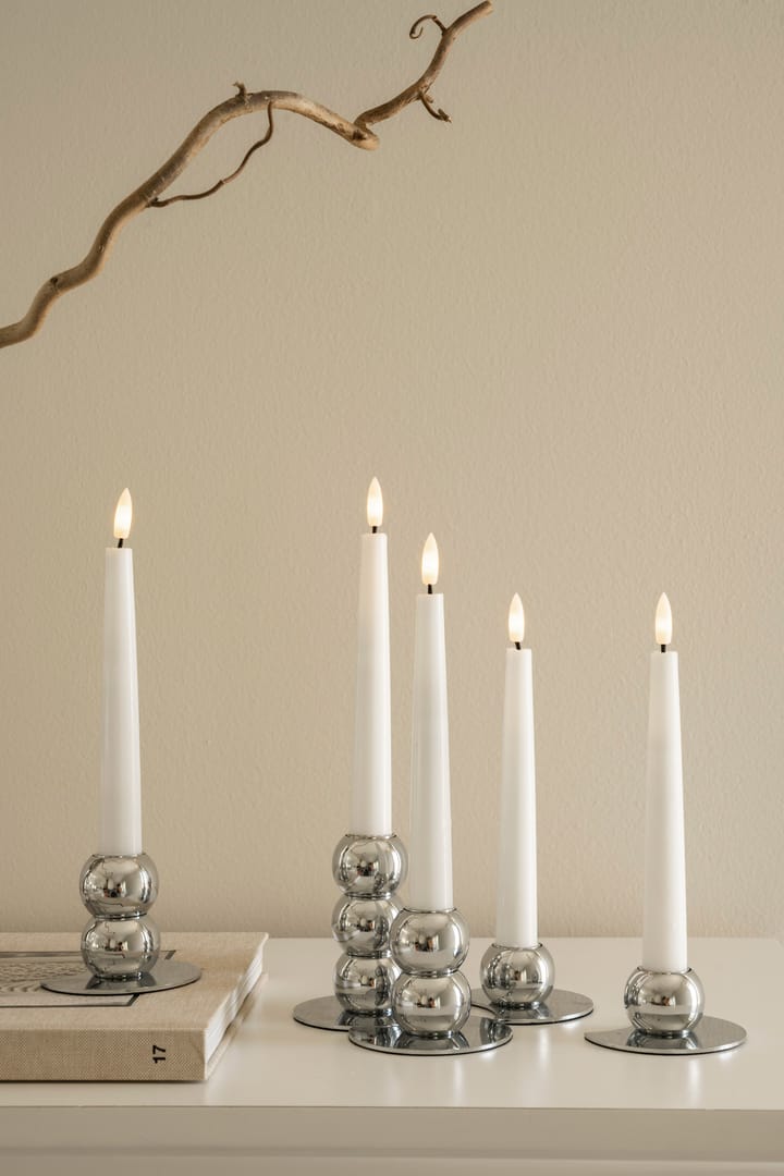 Lykke combinable candle sticks incl. 5 pcs LED-light - Chrome - Watt & Veke