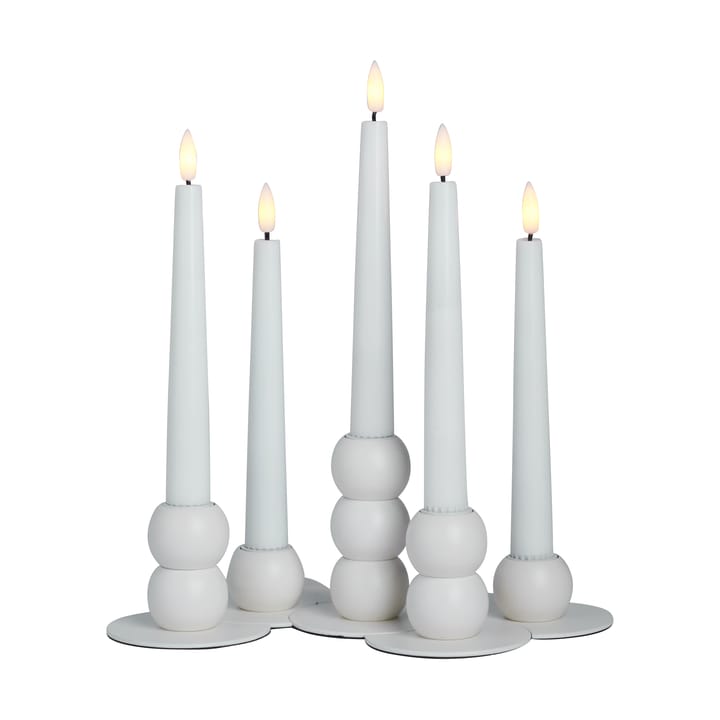 Lykke combinable candle sticks incl. 5 pcs LED-light - White - Watt & Veke