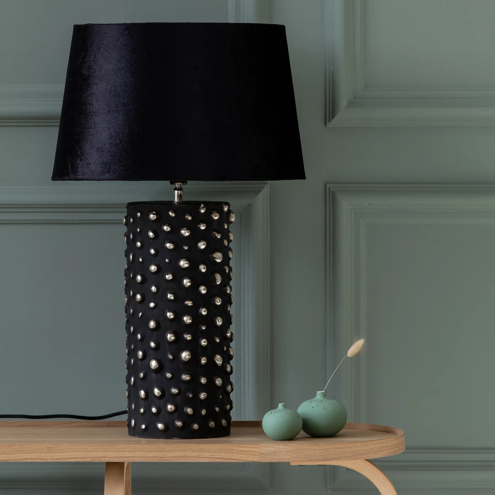 Peggy lamp base 28 cm, Black-silver Watt & Veke