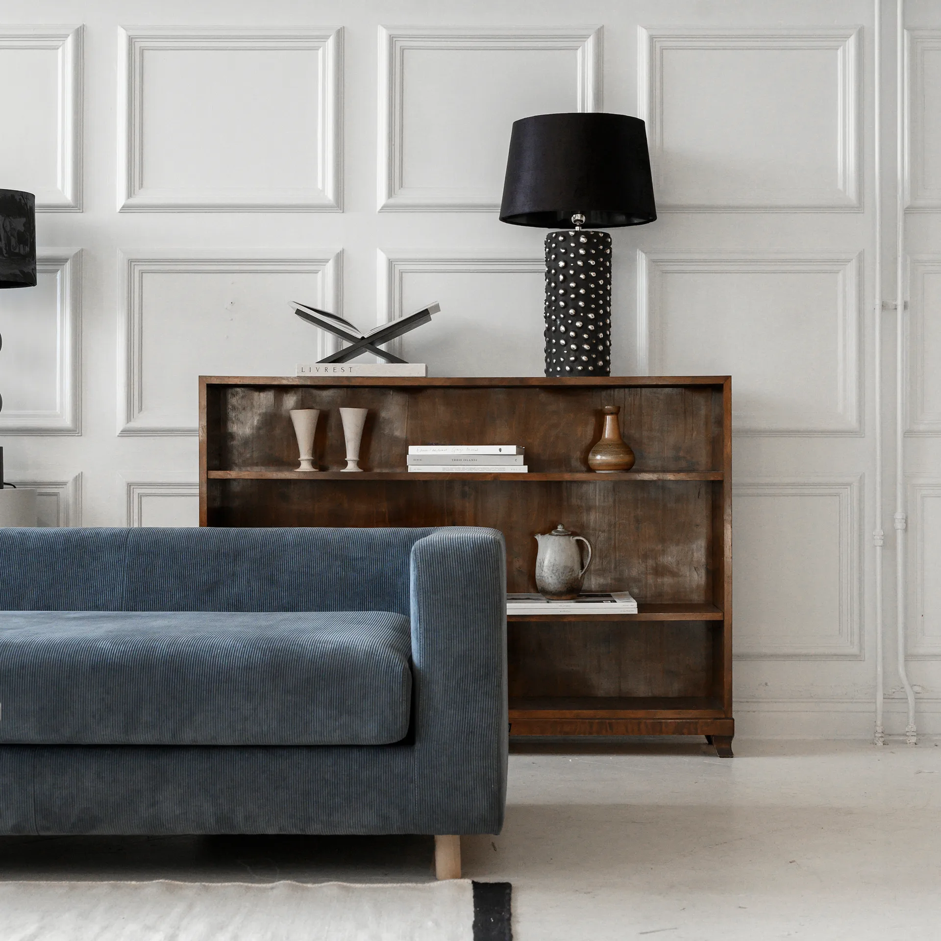 Peggy lamp base 28 cm, Black-silver Watt & Veke