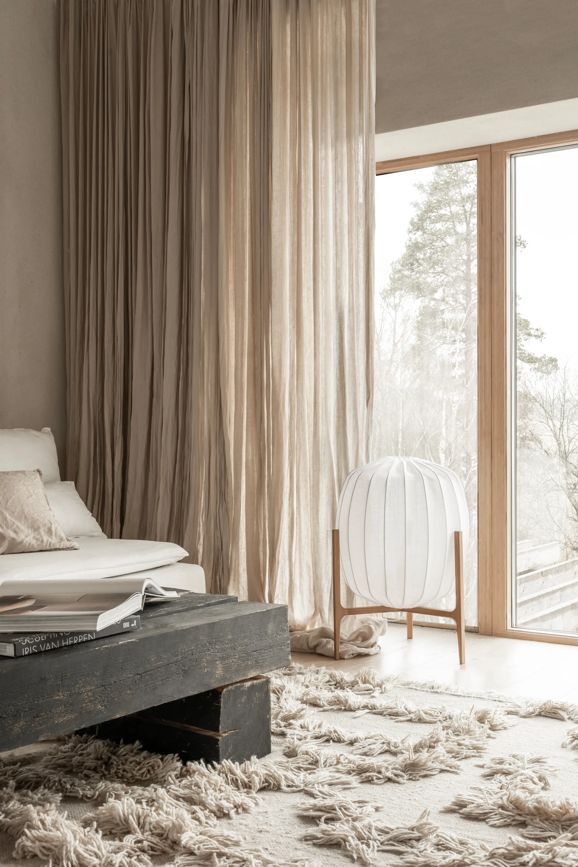 Prisma floor lamp Ø48 cm, Oak White Watt & Veke