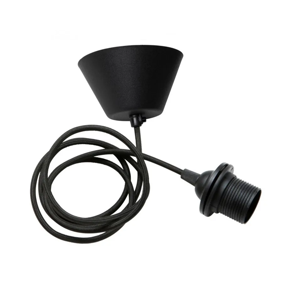 Watt & Veke ceiling suspension textile black | Scandinavian Design | Lamp hooks & suspensions | Black