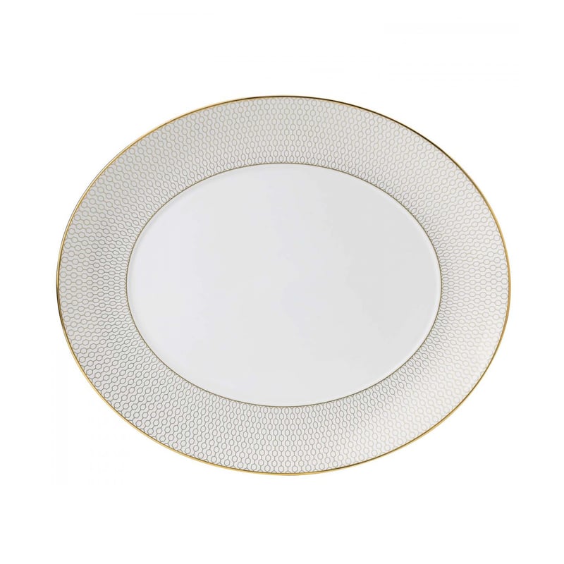 Wedgwood Arris oval serving plate white