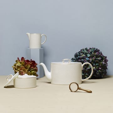 Arris sugar bowl and milk pitcher - white - Wedgwood