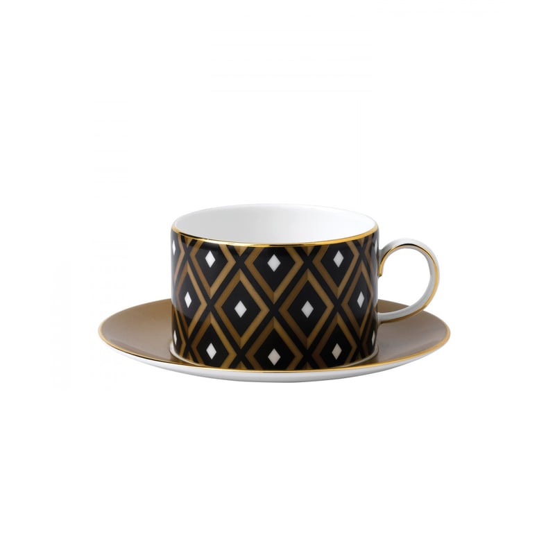 Wedgwood Arris teacup with saucer geometric