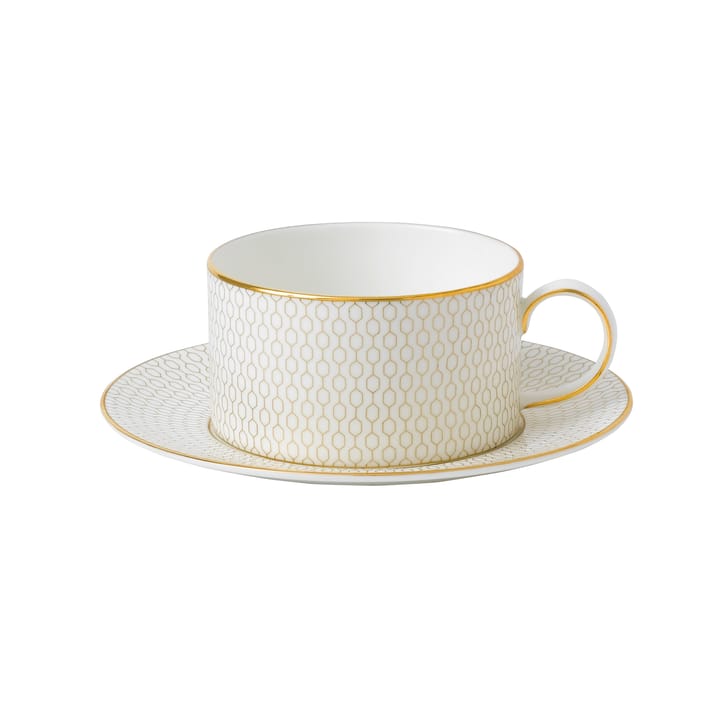 Arris teacup with saucer - white - Wedgwood