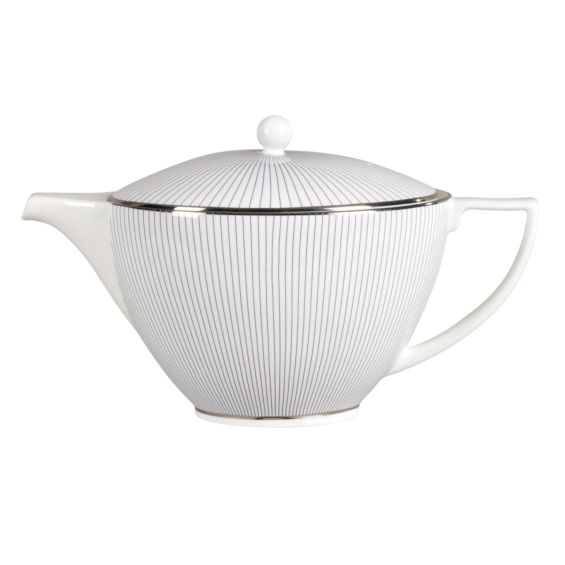 Pin Stripe teapot 1.2 liter, white Wedgwood