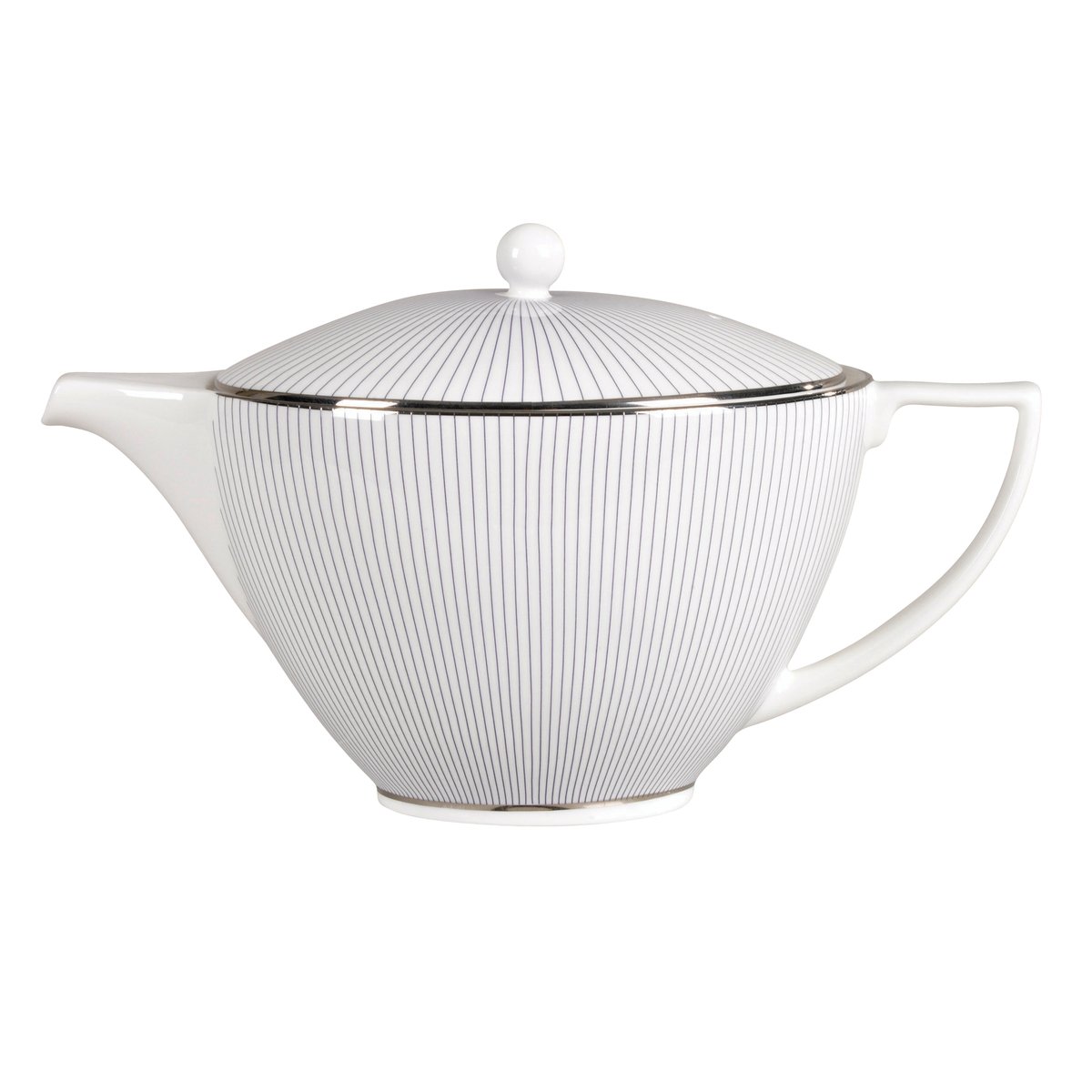 Wedgwood Pin Stripe teapot 1.2 liter white | Scandinavian Design | Teapots | Gold-coloured