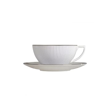 Pinstripe tea saucer to large cup - white - Wedgwood