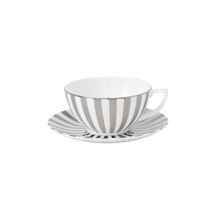 Platinum tea saucer striped - large - Wedgwood