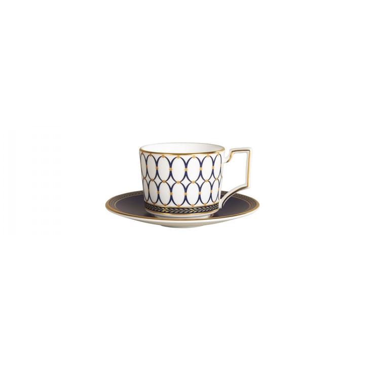 Renaissance Gold saucer to espresso cup, blue Wedgwood