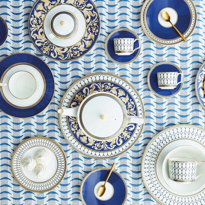 Renaissance Gold saucer to espresso cup, blue Wedgwood