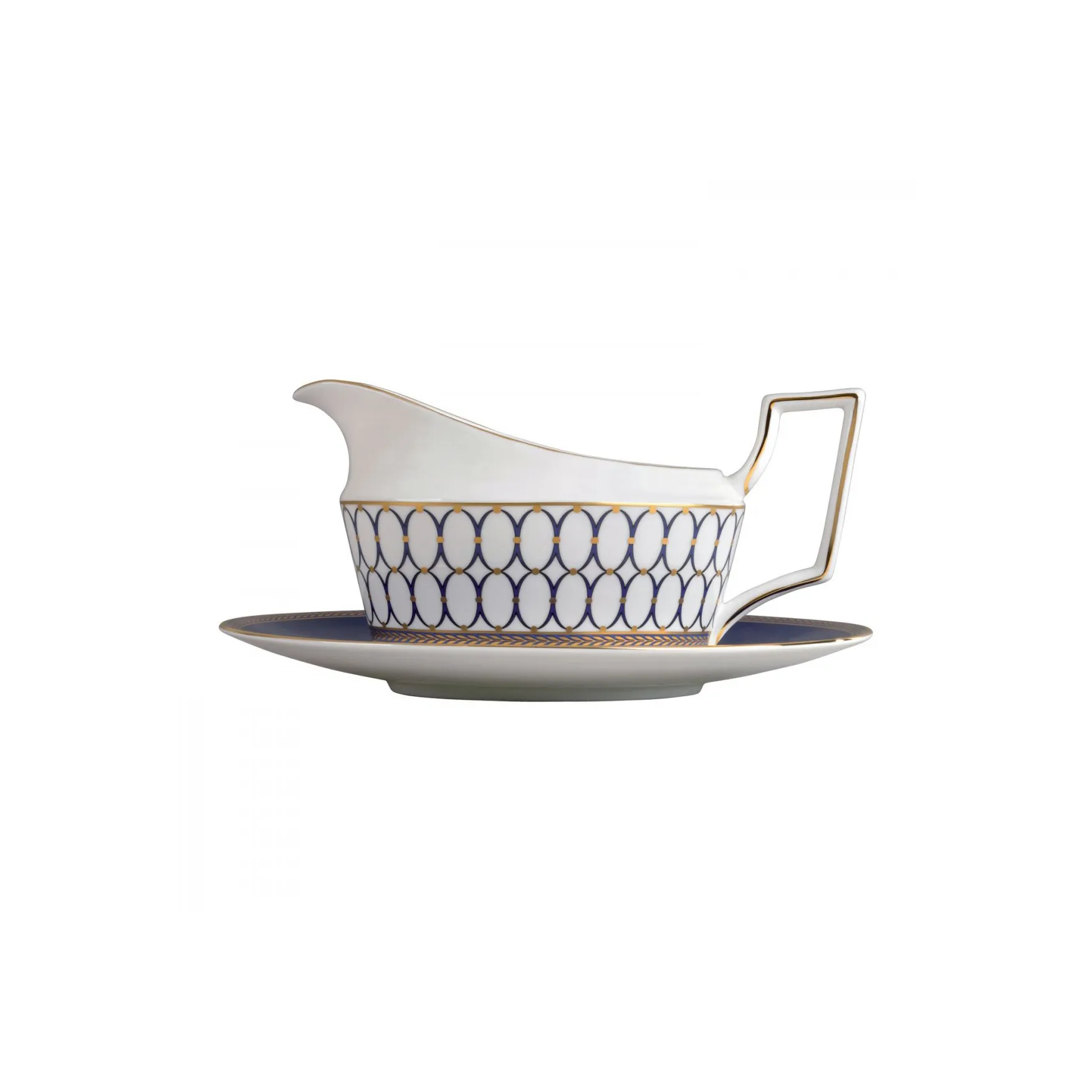 Renaissance Gold saucer to sauce boat, blue Wedgwood