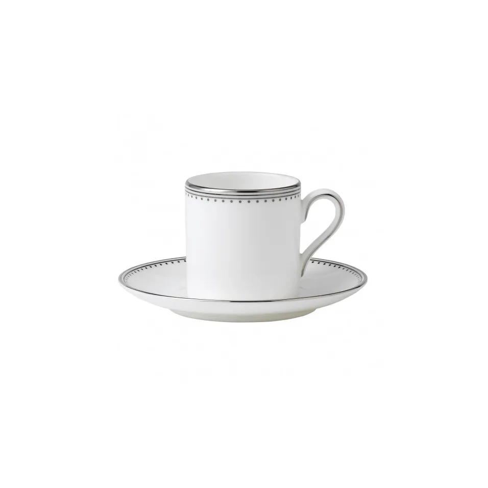 Vera Wang Grosgrain saucer to espresso cup, white Wedgwood