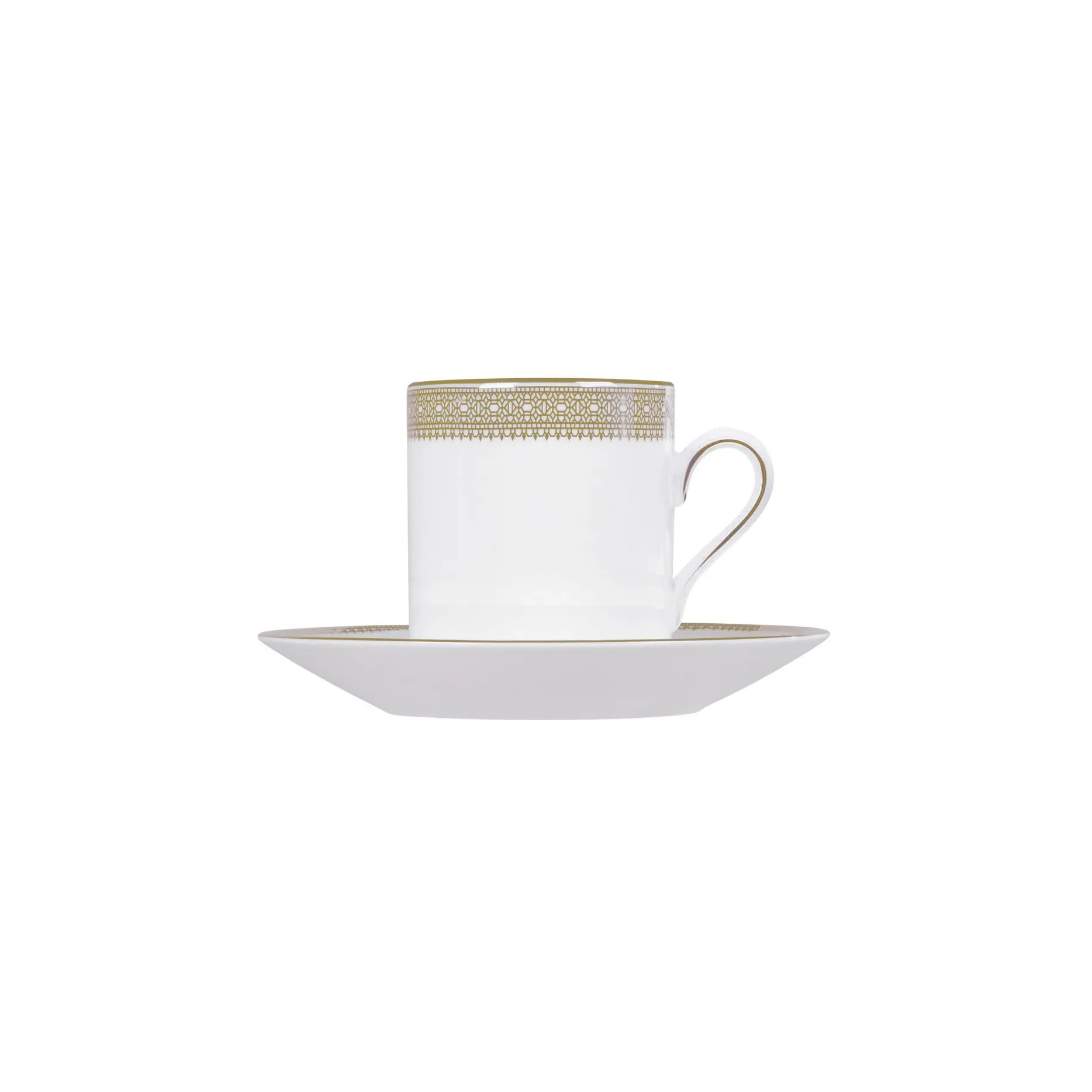Vera Wang Lace Gold saucer to coffee cup, white Wedgwood