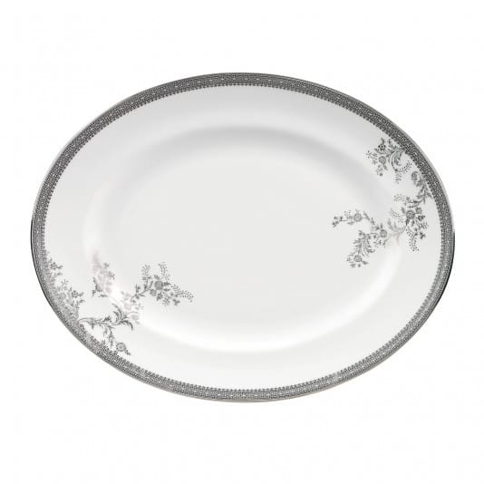 Vera Wang Lace Platinum oval serving plate - 39 cm - Wedgwood