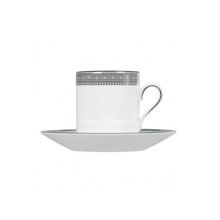 Vera Wang Lace Platinum saucer for espresso mug - white - Wedgwood