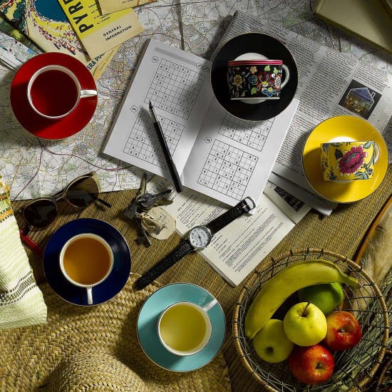 Wonderlust cup with saucer, crimson jewel Wedgwood
