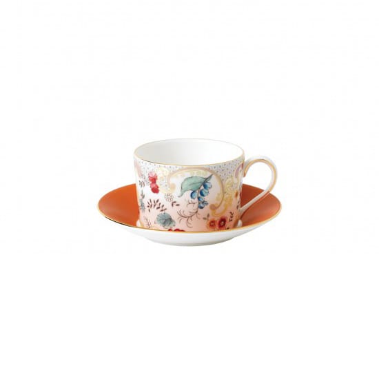 Wonderlust cup with saucer - rococo flowers - Wedgwood
