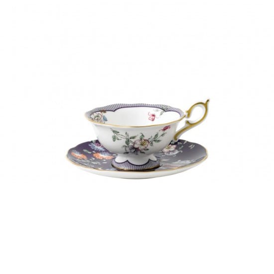 Wonderlust small teacup with saucer - midnight garden - Wedgwood