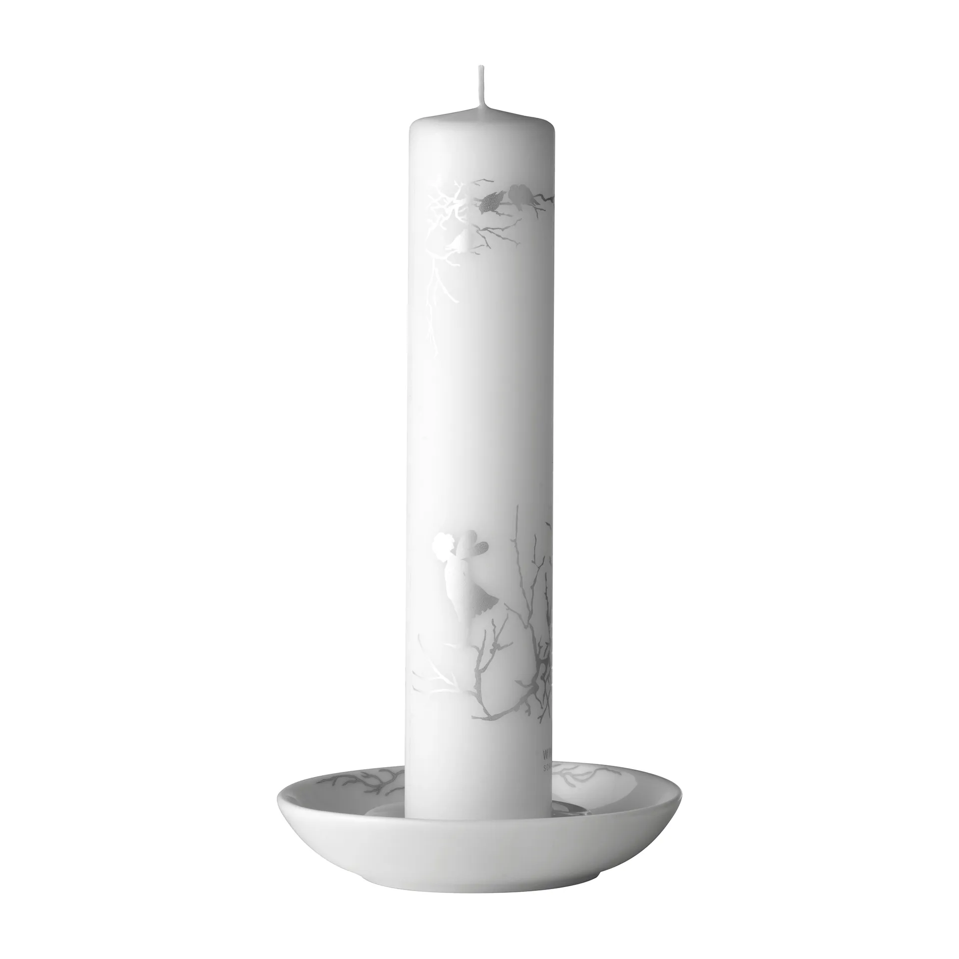 Alv candle stick Ø14 cm, White-grey Wik & Walsøe