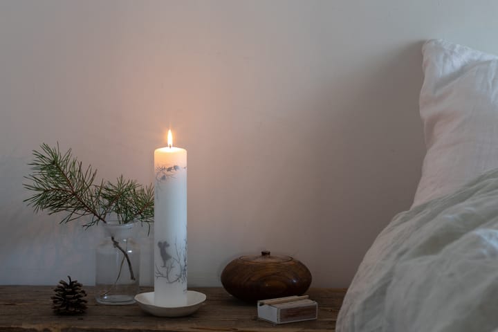 Alv candle stick Ø14 cm, White-grey Wik & Walsøe