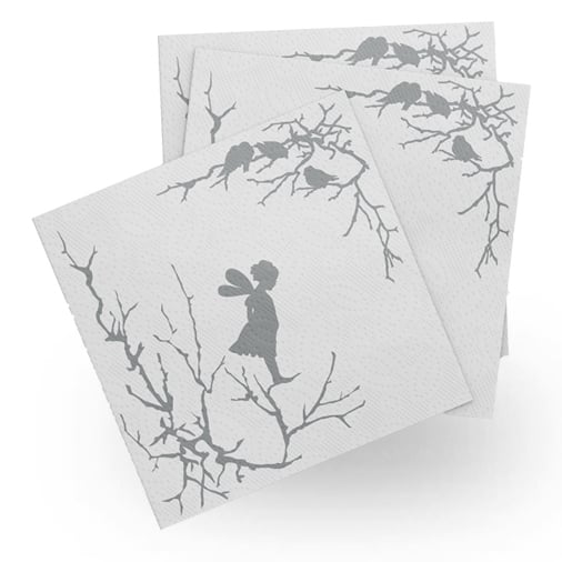 Wik & Walsoe Alv paper napkins 20-pack White-grey | Scandinavian Design | Paper napkins | White