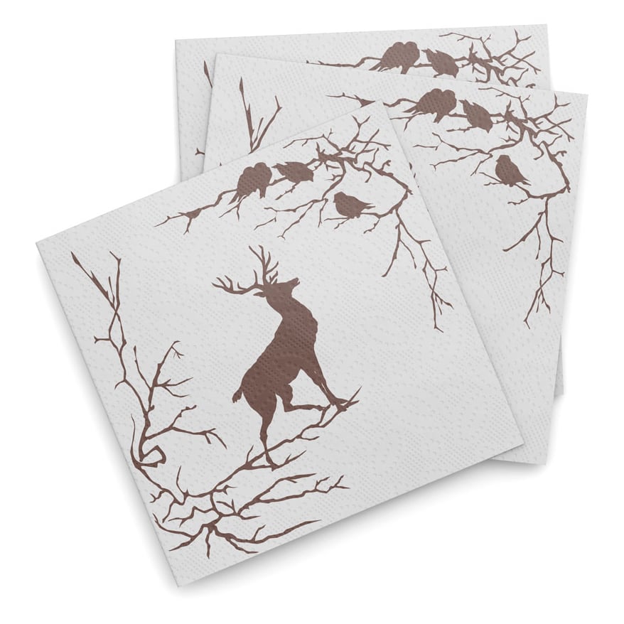 Wik & Walsoe Alveskog paper napkins 20-pack White-brown