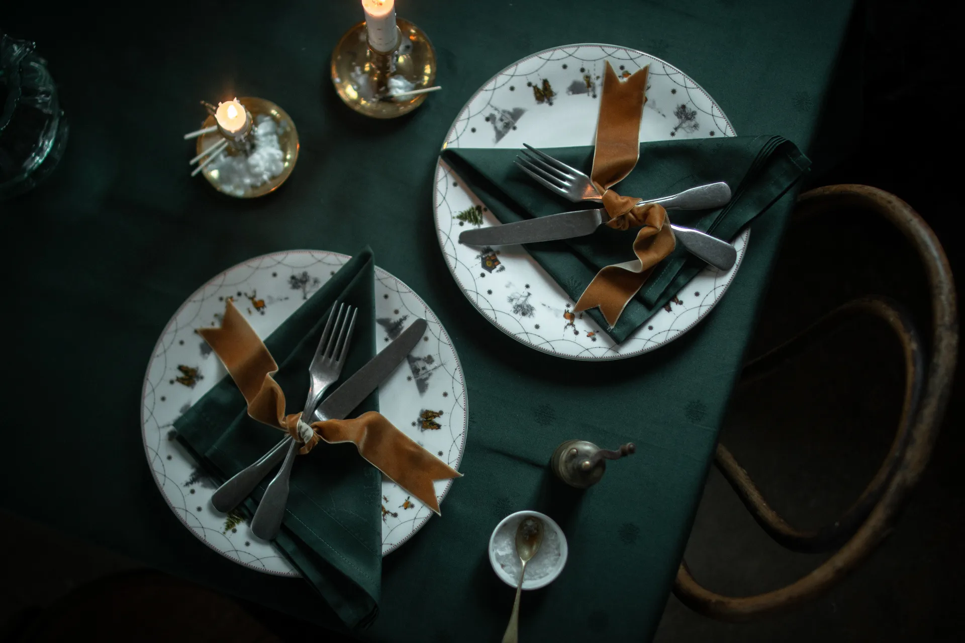 Christmas morning fabric napkin 45x45 cm 2-pack, Green Wik & Walsøe