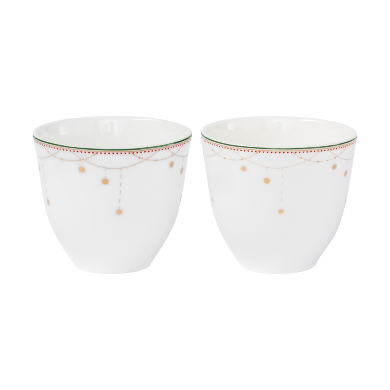 Wik & Walsøe Christmas morning Garland cup 2-pack 20 cl White