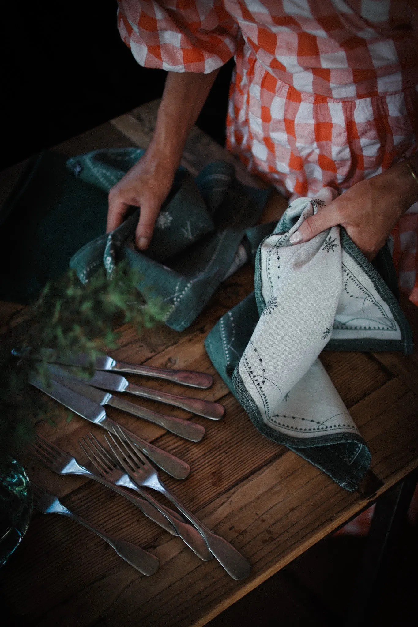 Christmas morning kitchen towel 50x70 cm, White-green Wik & Walsøe