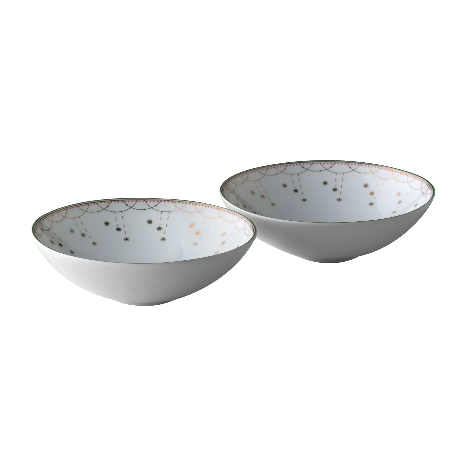 Julemorgen Garland small bowl 2 pack 12 cm, White Wik & Walsøe