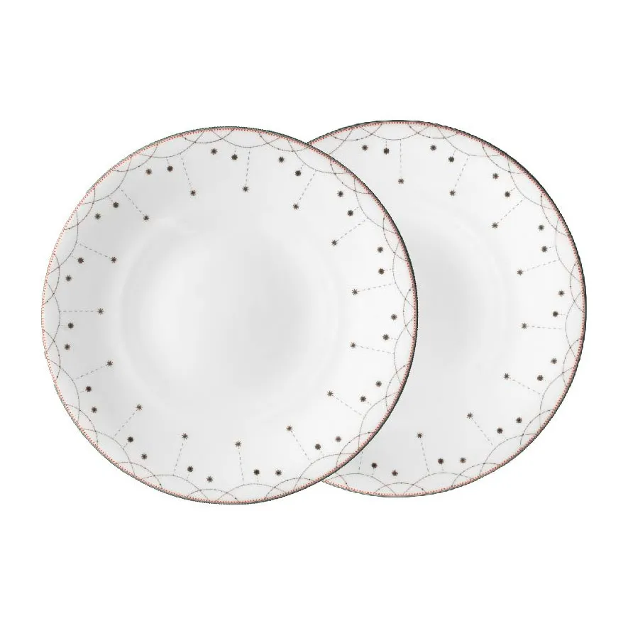 Julemorgen Girlander plate 2 pack 28 cm, White Wik & Walsøe