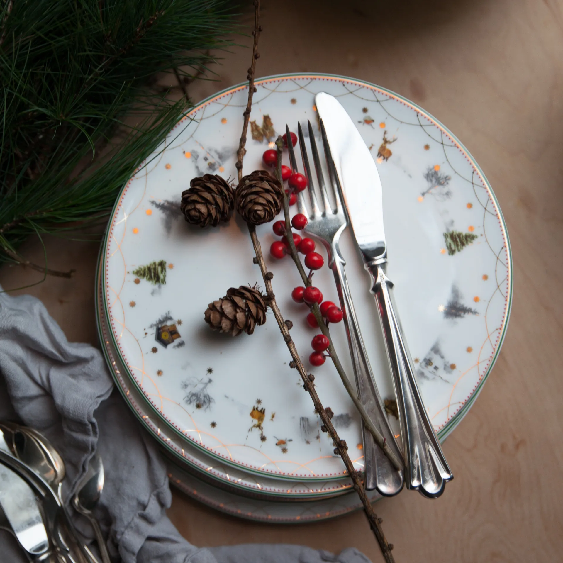 Julemorgen plate Ø20 cm 6-pack Wik & Walsøe