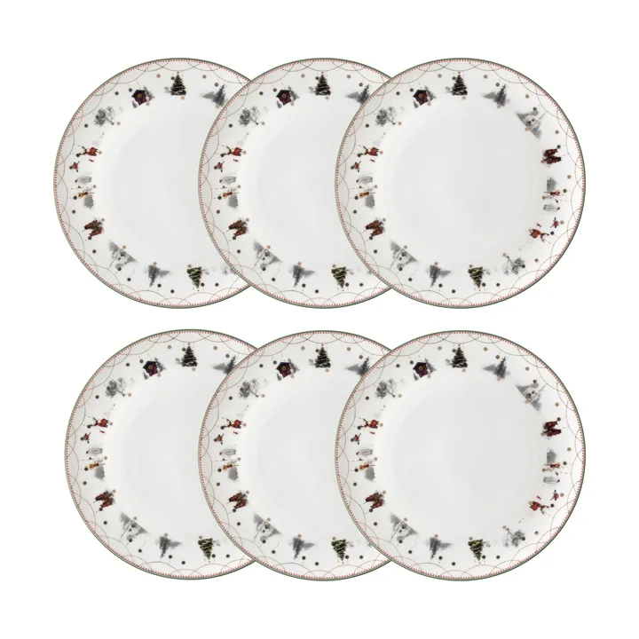 Julemorgen plate Ø20 cm 6-pack - undefined - Wik & Walsøe