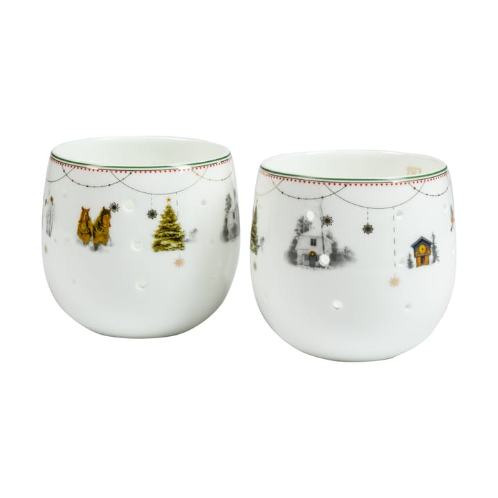 Julemorgen Story candle holders 2-pack - White - Wik & Walsøe