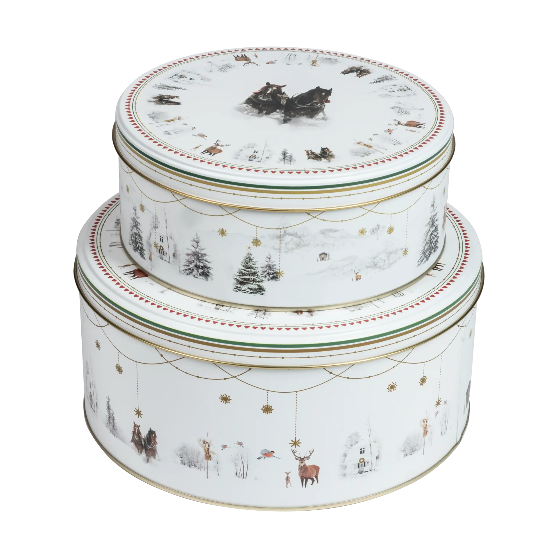 Julemorgen Story Cookie Jar 2 Pieces, White-multi Wik & Walsøe