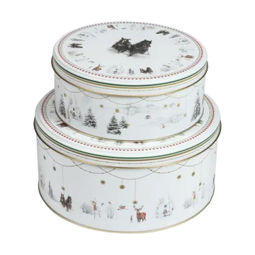 Julemorgen Story Cookie Jar 2 Pieces - White-multi - Wik & Walsøe