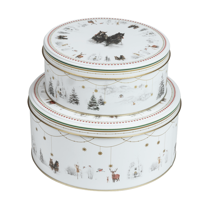 Julemorgen Story Cookie Jar 2 Pieces - White-multi - Wik & Walsøe