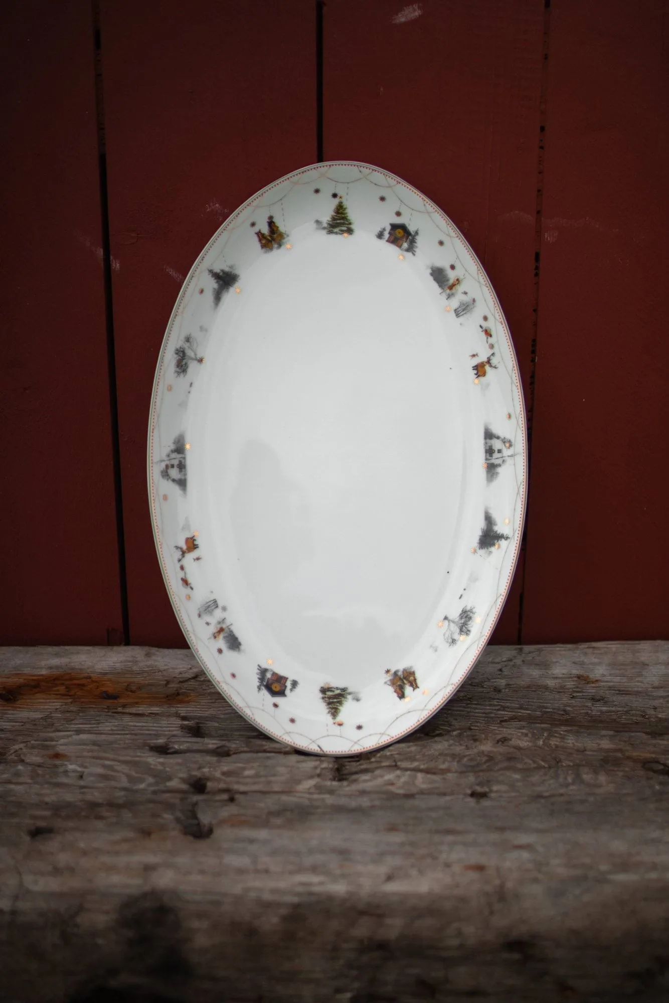Julemorgen Story oval platter, 39 cm Wik & Walsøe