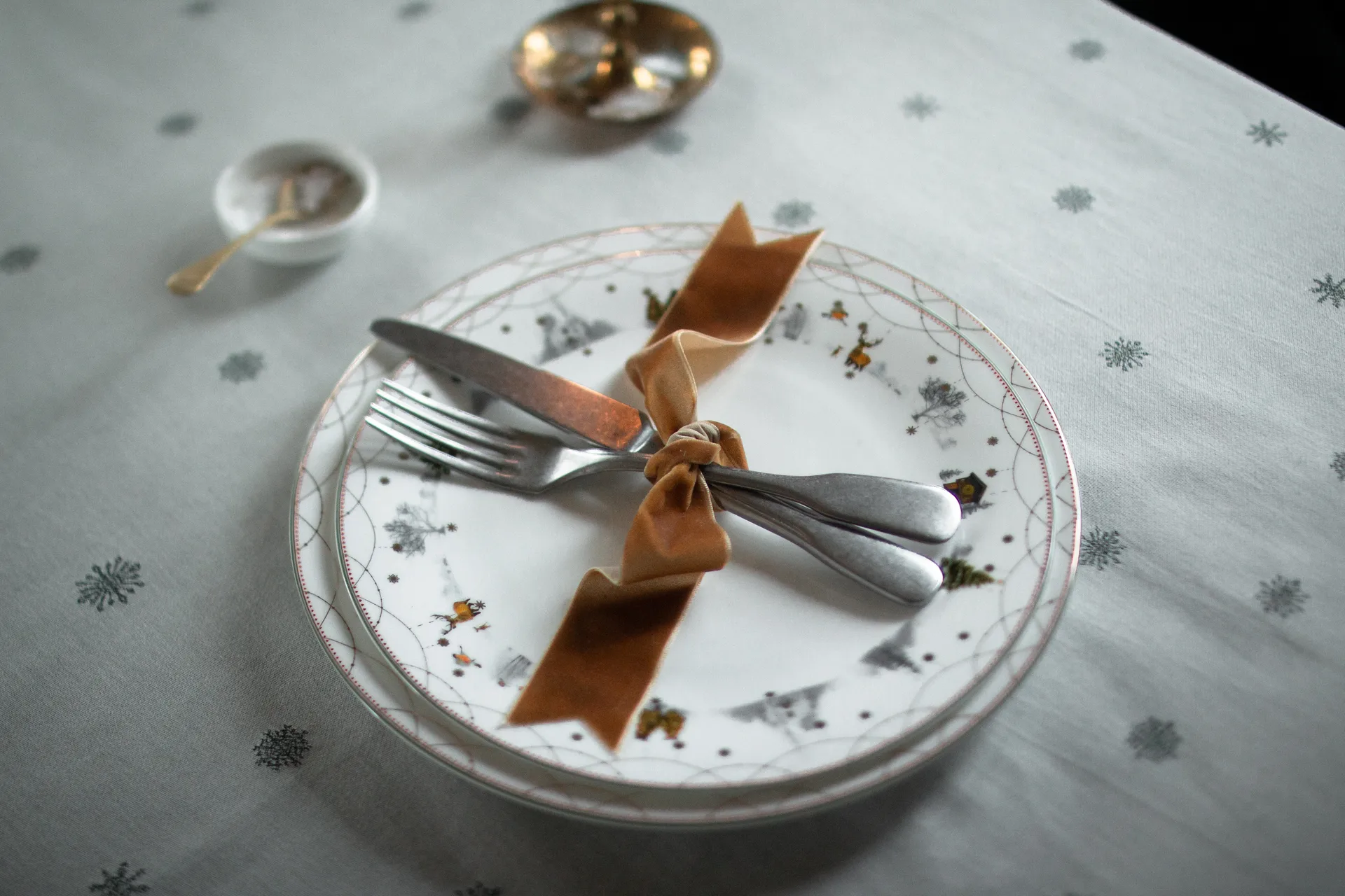 Julemorgen tablecloth, White-green, 140x300 cm Wik & Walsøe
