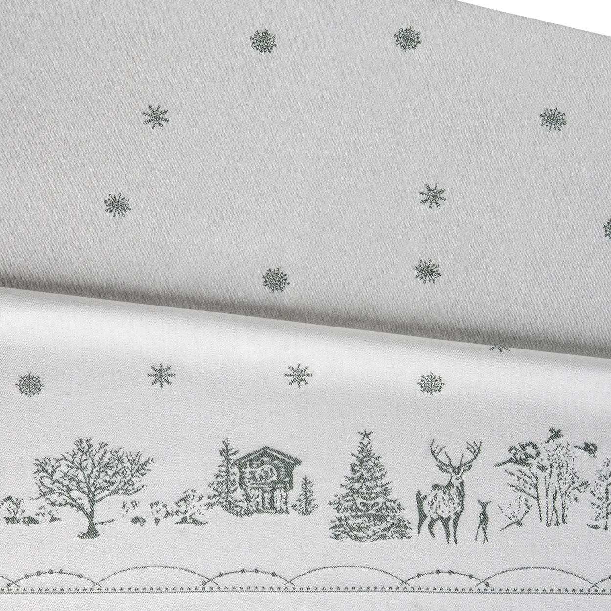 Wik & Walsøe Julemorgen tablecloth White-green, 140x340 cm