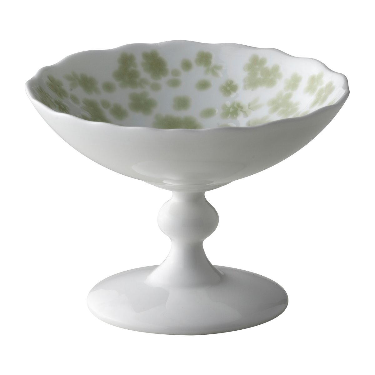 Wik & Walsøe Slåpeblom bowl on foot Ø12 cm Green