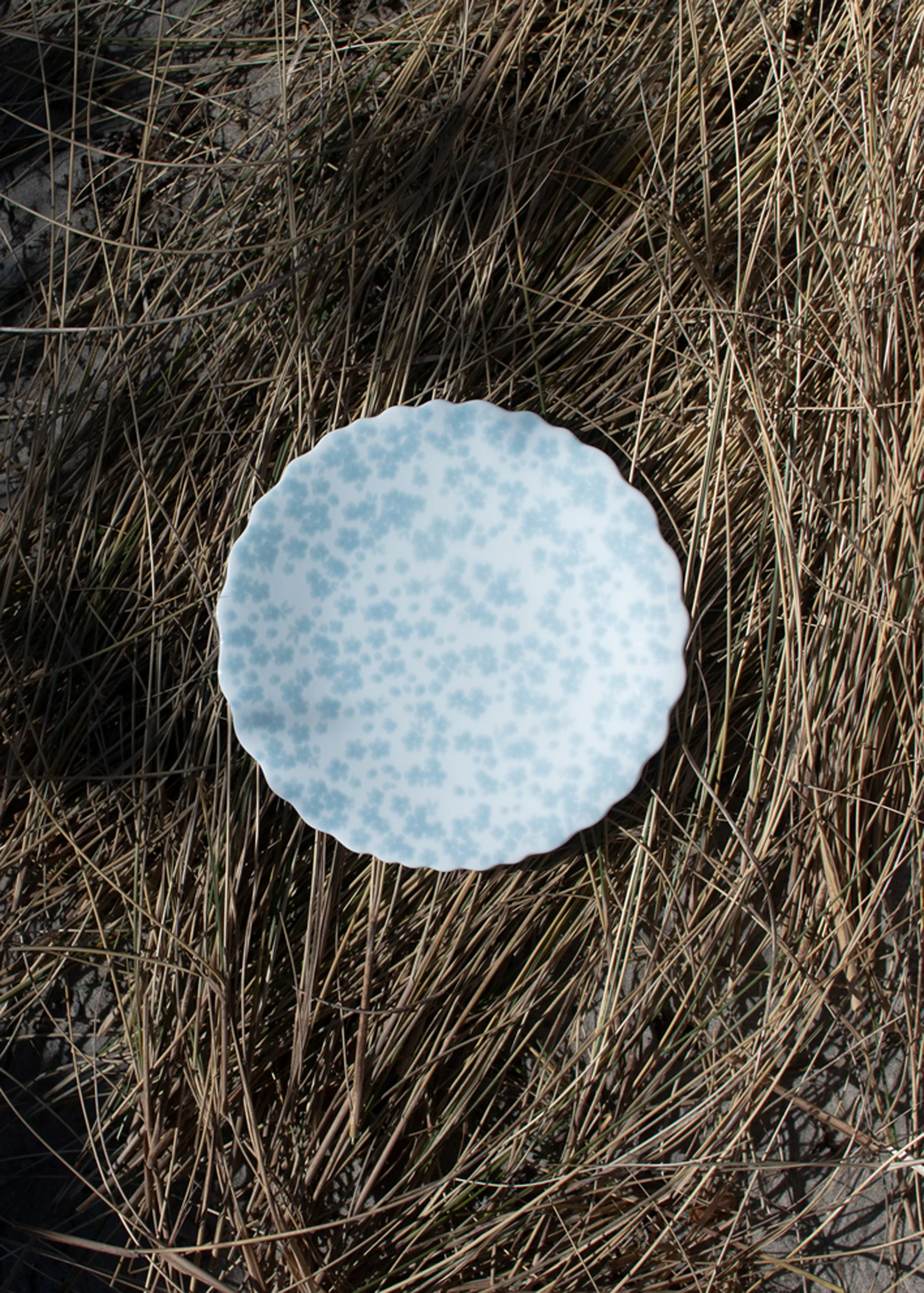 Slåpeblom plate Ø21 cm, Blue Wik & Walsøe