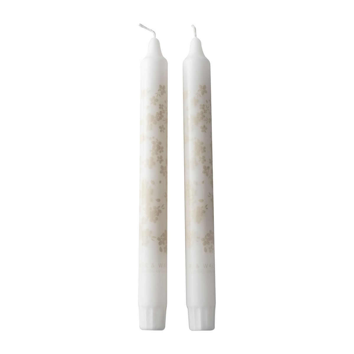Wik & Walsøe Slåpeblom tapered candle 2-pack grey | Scandinavian Design | Candles | Grey