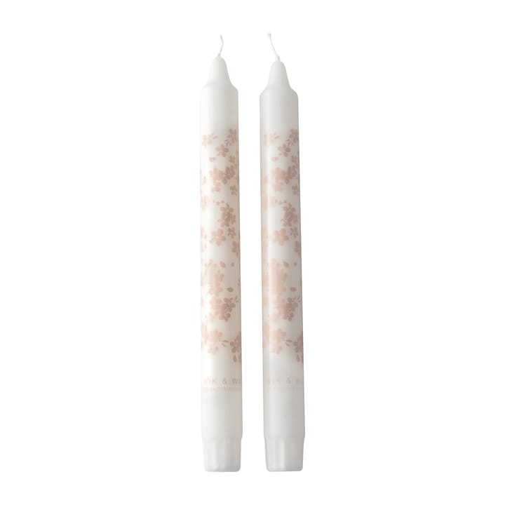 Slåpeblom tapered candle 2-pack - Pink - Wik & Walsøe
