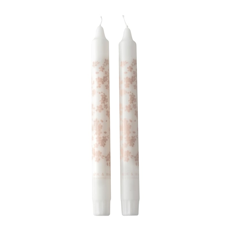 Wik & Walsøe Slåpeblom tapered candle 2-pack Pink